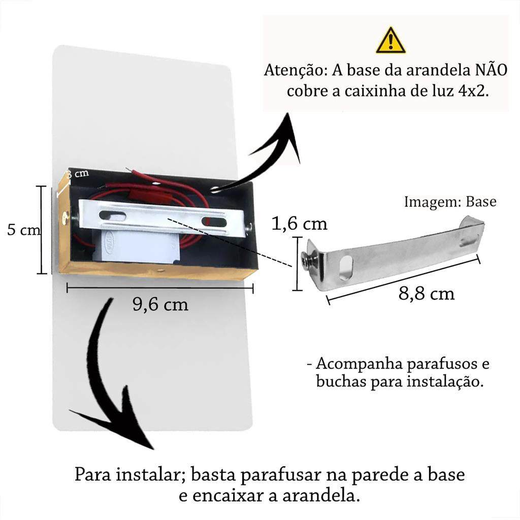 Arandela Dourada Acrílico