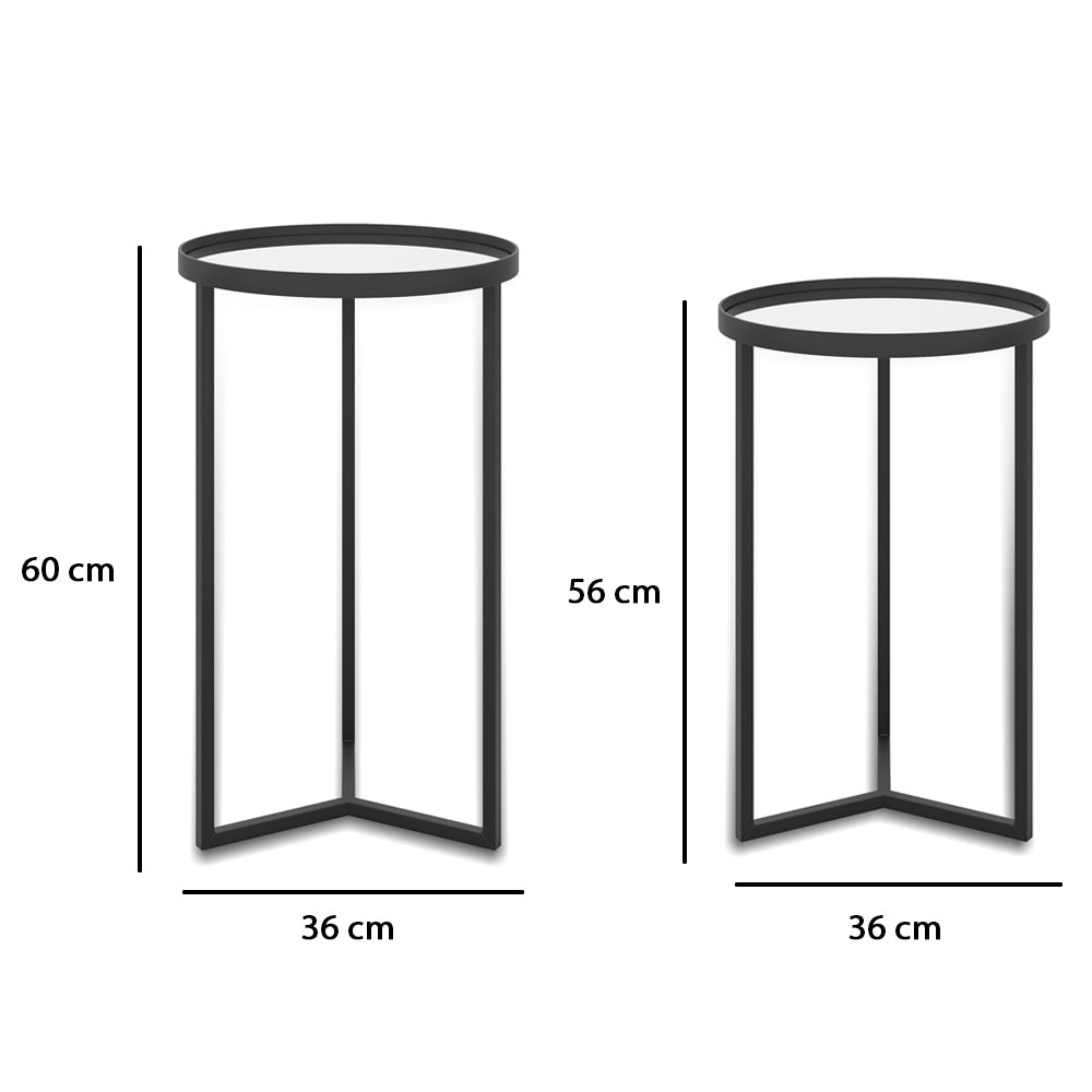 Mesa Lateral Steel Glass