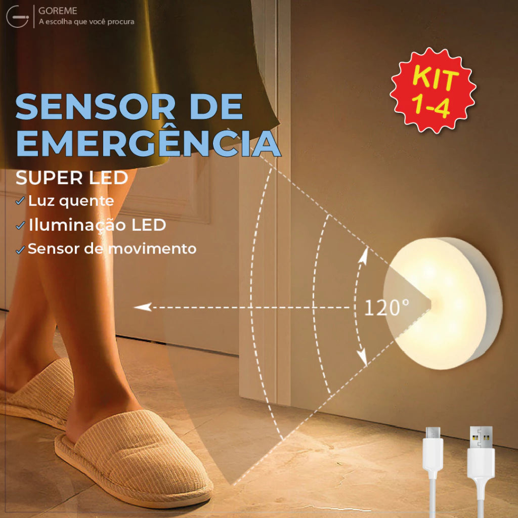 Kit Luminária Led com Sensor de Presença